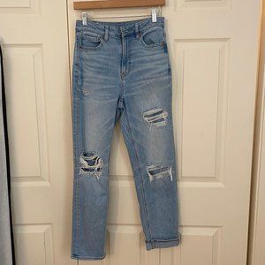 American Eagle Distressed Mom Straight Jean Size 2